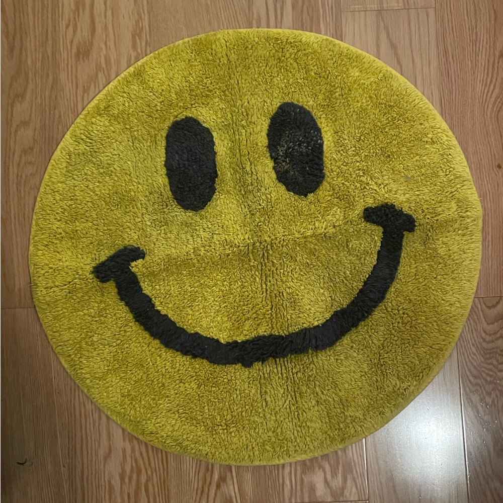 Yellow Smiley Face Bath Rug